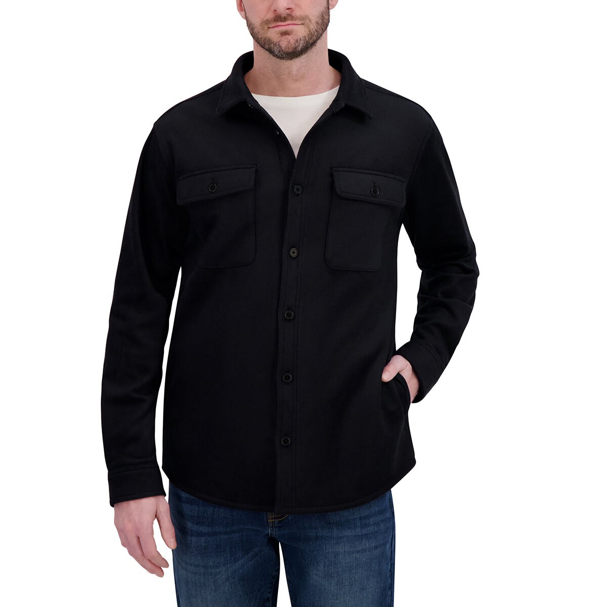 Kirkland Signature Sobrecamisa para Caballero Negro Grande