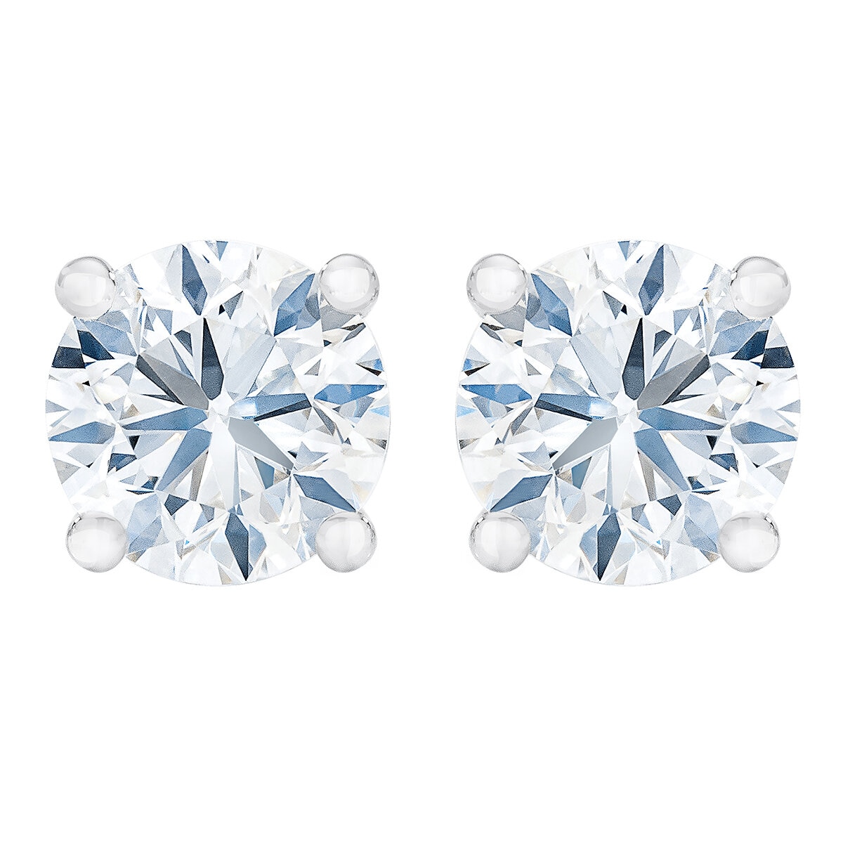 Aretes de Diamantes 1.0ctw, Platino, Redondo