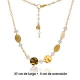 Ablime, Juego de Collares, Largo y Corto con Aretes Tipo Broquel