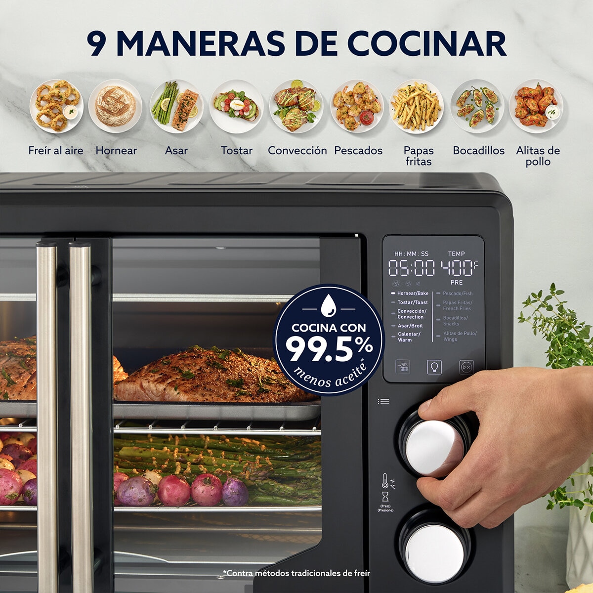 Oster, Horno con Freidora de Aire 42 Litros con Recubrimiento DiamondForce