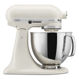 KitchenAid, Batidora Artisan Blanca, Tazón de acero inoxidable pulido con asa, 4.7 L