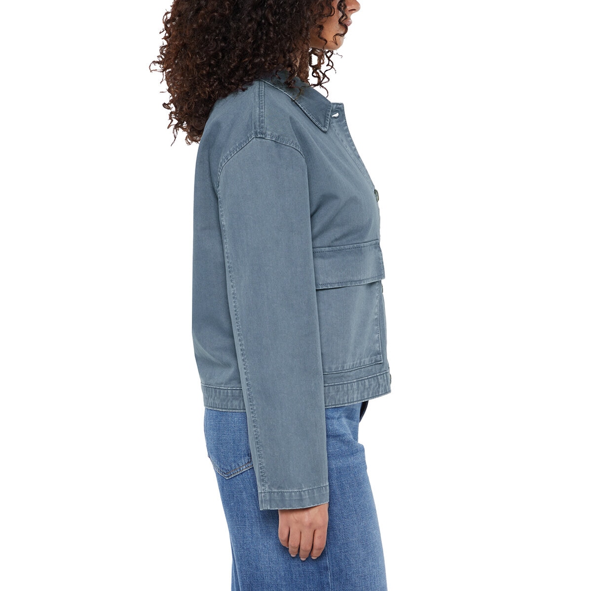 Three Dots Chamarra ligera para Dama Azul Extra Grande