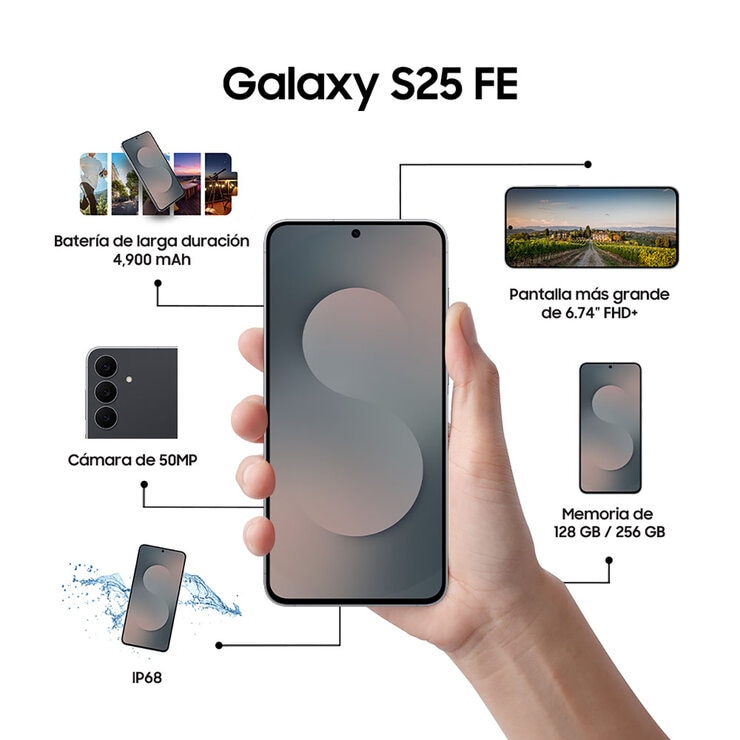 Samsung Galaxy S25 FE 128GB Negro Azabache