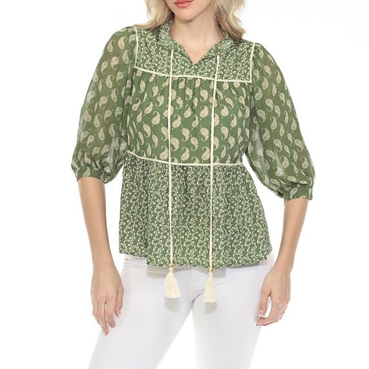 Rain and Rose Blusa para Dama Verde Grande