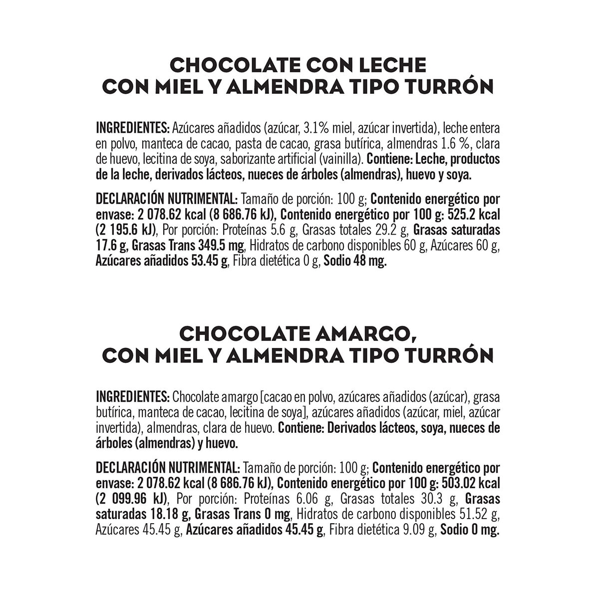 Toblerone Chocolate con Leche y Chocolate Amargo 4 piezas de 100 g