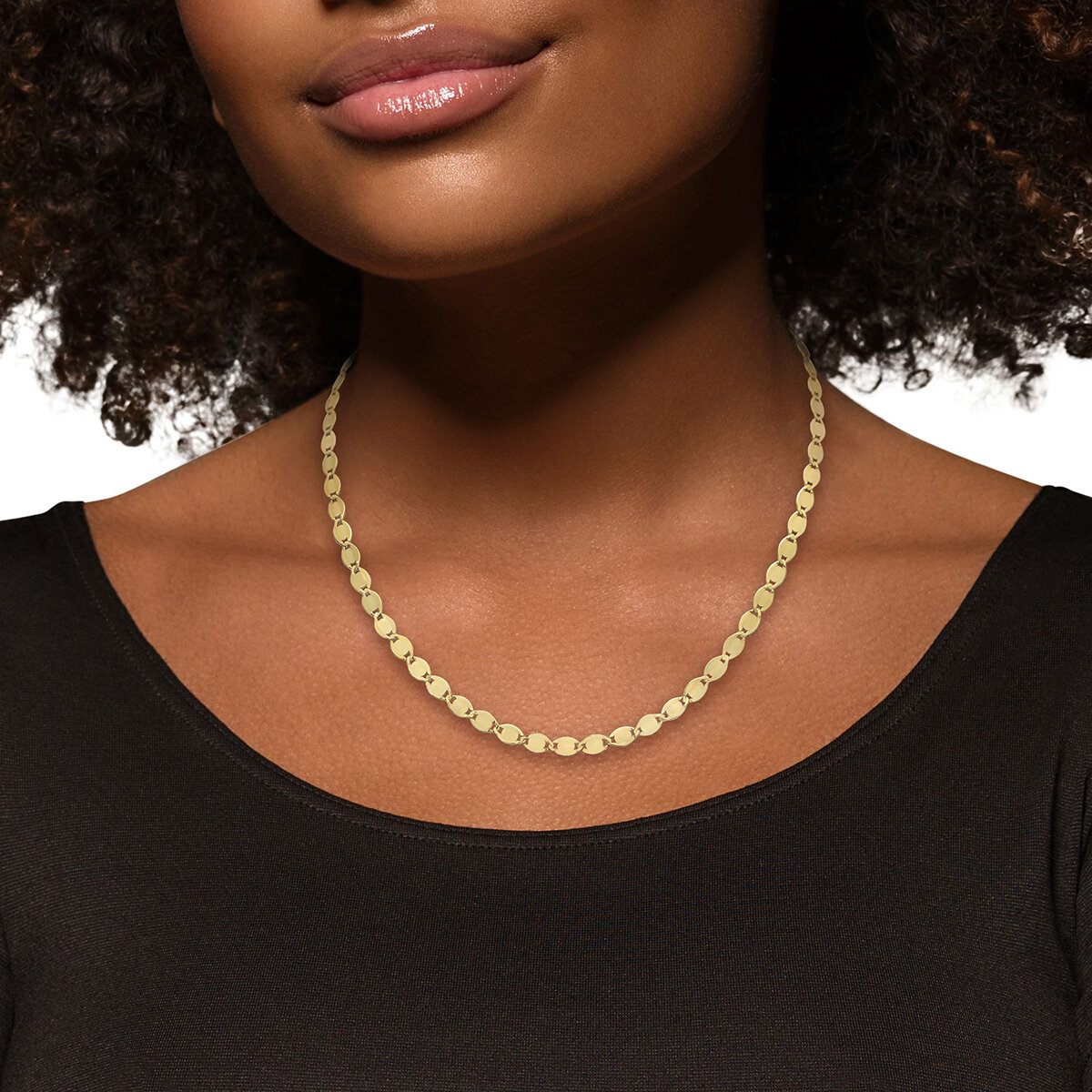Collar de Eslabones Pulidos, de 14K Oro Amarillo