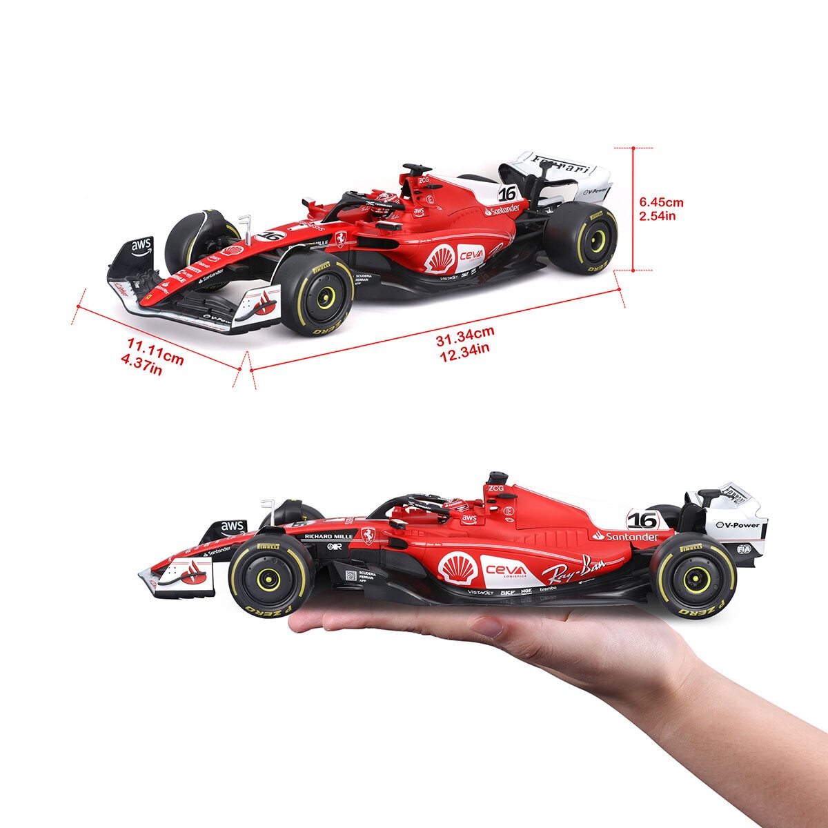 Bburago Auto F1 de Colección Escala 1:18, Ferrari #16