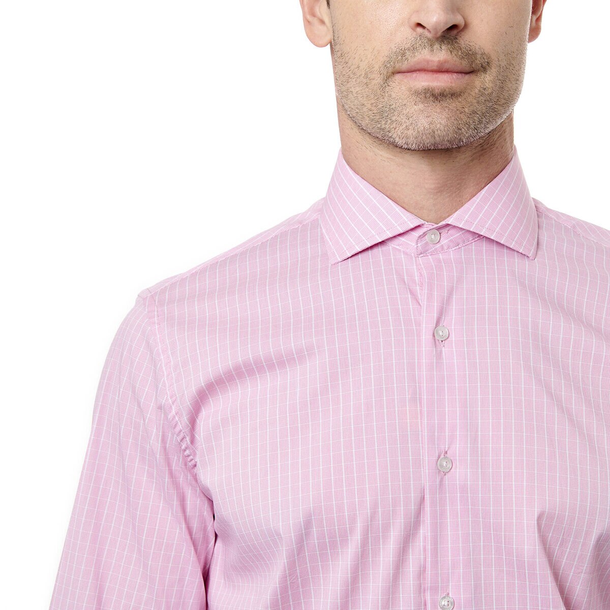 DKNY Camisa para Caballero Rosa Cuello 15.5 Manga 34/35