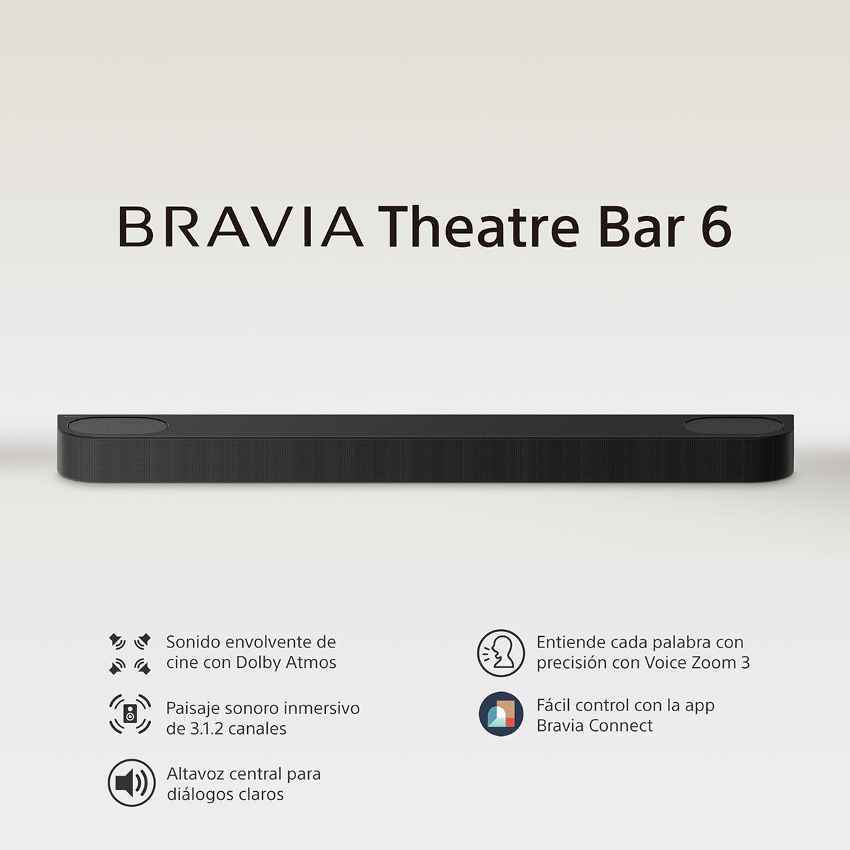 Sony Barra de Sonido de 3.1.2 Canales con Dolby Atmos y DTS:X con Subwoofer Inálambrico HT-B600//Z LA9