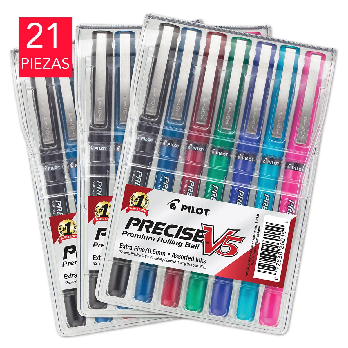 Pilot V5 Bolígrafo Tinta Líquida Punto Extra Fino, Varios Colores