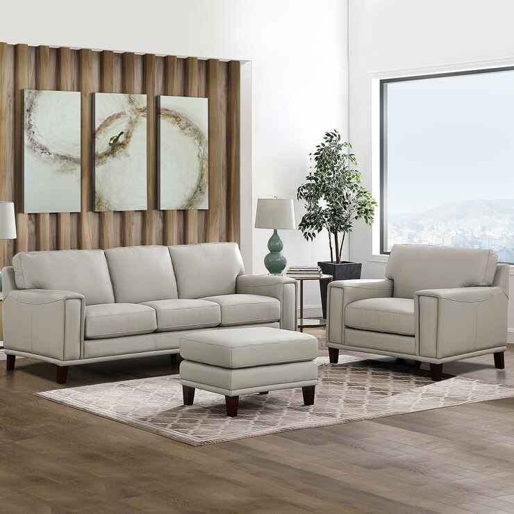 Prospera Home, Jensen, set de sofás, piel , 3 piezas Costco México