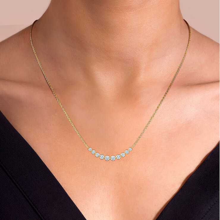 Collar de Barra de Diamantes 1.00ctw, Oro Amarillo 14K