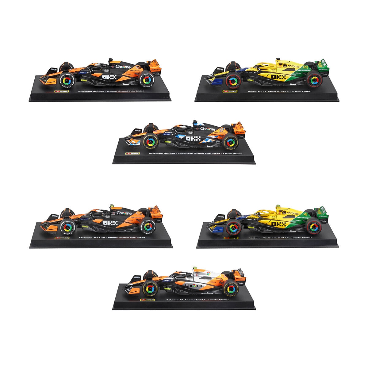 Colección de Autos de Carreras F1 Escala 1:43 Paquete de 6 Pzas. McLaren