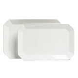 Over & Back Juego de 2 Bandejas de Cerámica