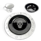 Baro Industrial, Vajilla Peltre, Diseño Calavera, 16 piezas