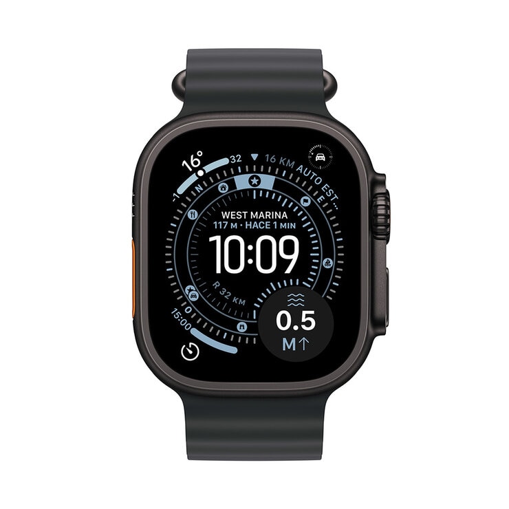Apple Watch Ultra 3 (GPS + Celular) 49mm Titanio Negro + Correa Ocean Negro - Unitalla
