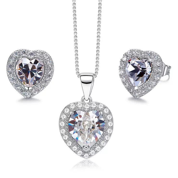 Mayfer, Juego de Aretes y Dije en Forma de Corazón, Varios Colores