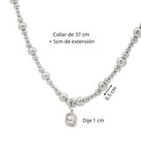 Mayfer, Juego de Collar y Aretes, Plata .925, con Cristal Austríaco