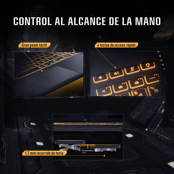 ASUS TUF Gaming F16 Laptop 16" Full HD+ Intel Core 5-210H 16GB 512GB SSD + Mochila + Mouse ASUS TUF Gaming F16 Laptop 16" Full HD+ Intel Core 5-210H 16GB 512GB SSD + Mochila + Mouse