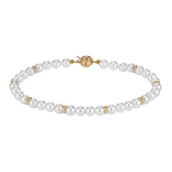 Pulsera de Perlas, Oro Amarillo de 14K