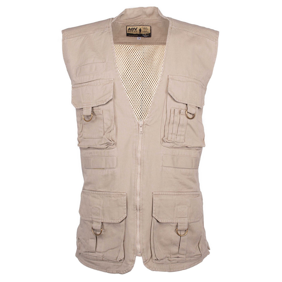 Adv Quest, Chaleco Confeccionado en Gabardina, Unisex, Kaki, XG