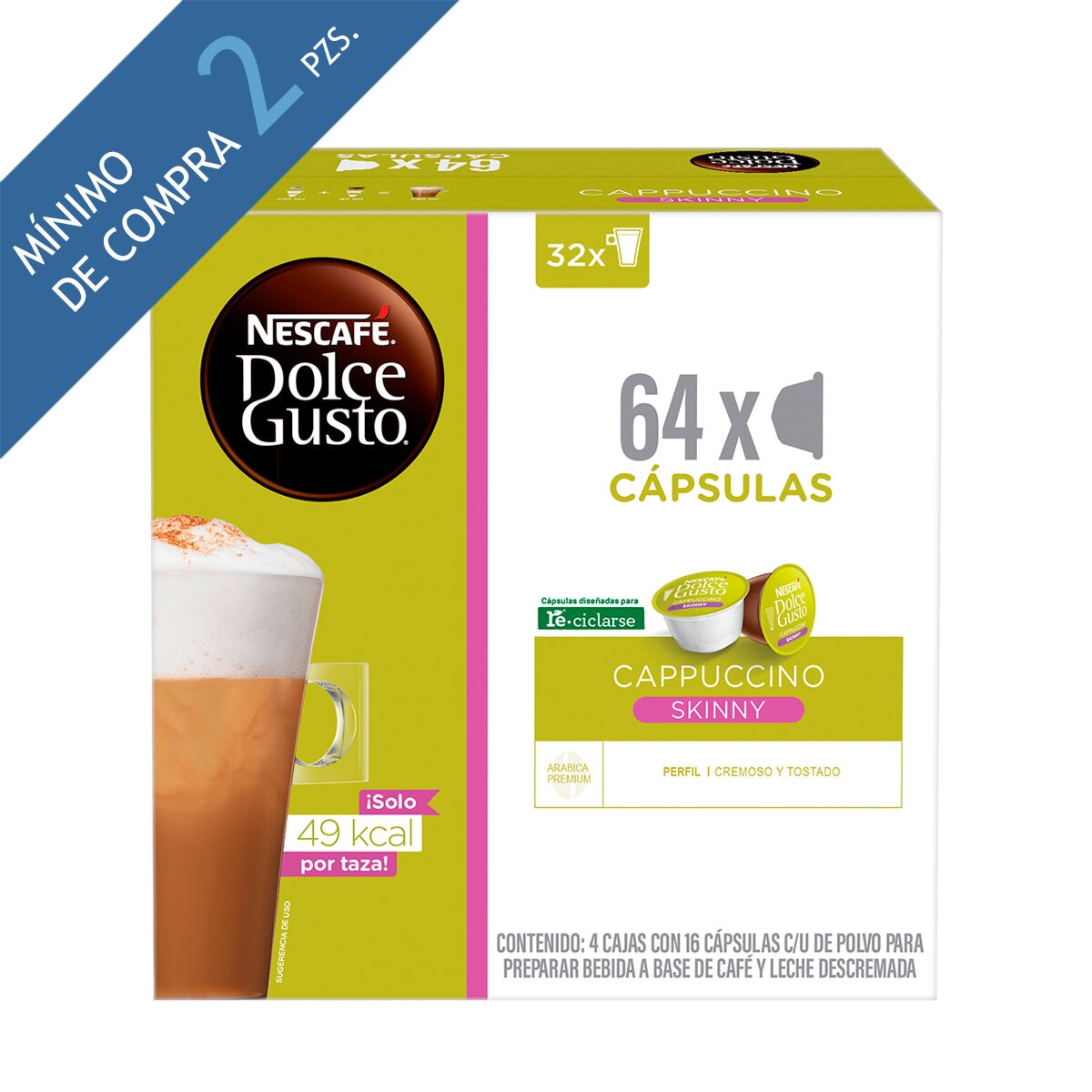 Nescafé Dolce Gusto Skinny, 64 cápsulas sabor cappuccino | Costco 