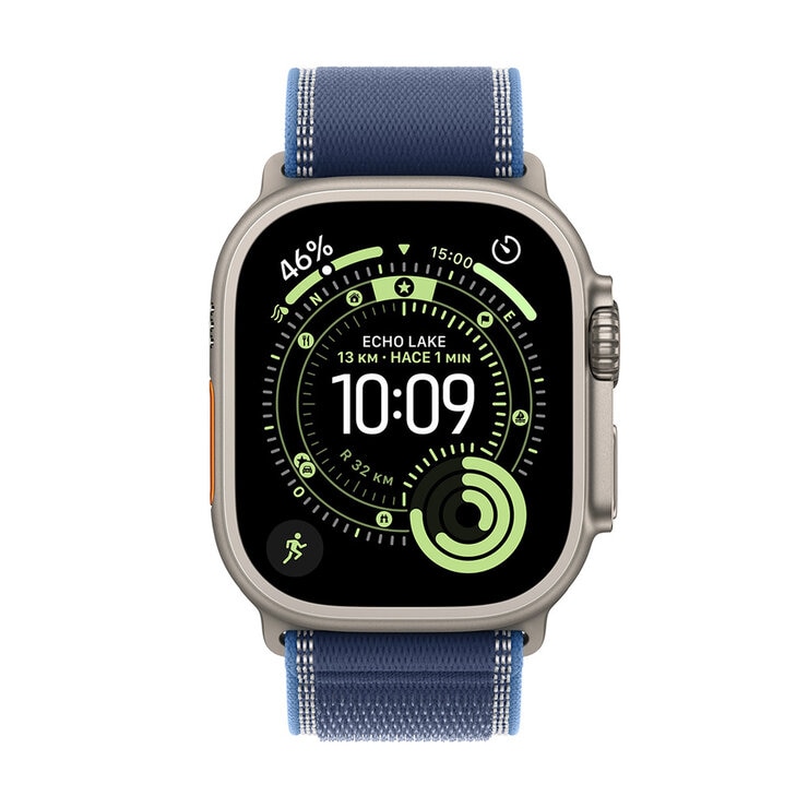 Apple Watch Ultra 3 (GPS + Celular) 49mm Titanio Natural + Correa Trail Azul / Azul Brillante - Talla M/L Apple Watch Ultra 3 (GPS + Celular) 49mm Titanio Natural + Correa Trail Azul / Azul Brillante - Talla M/L
