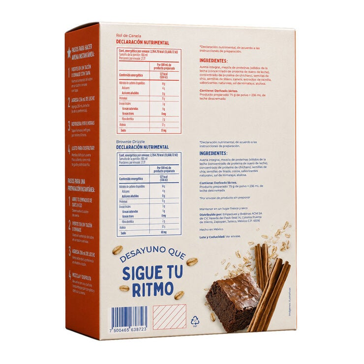 Oats N'Go Avena Instantánea con Proteína 14 de 75 g Oats N'Go Avena Instantánea con Proteína 14 de 75 g