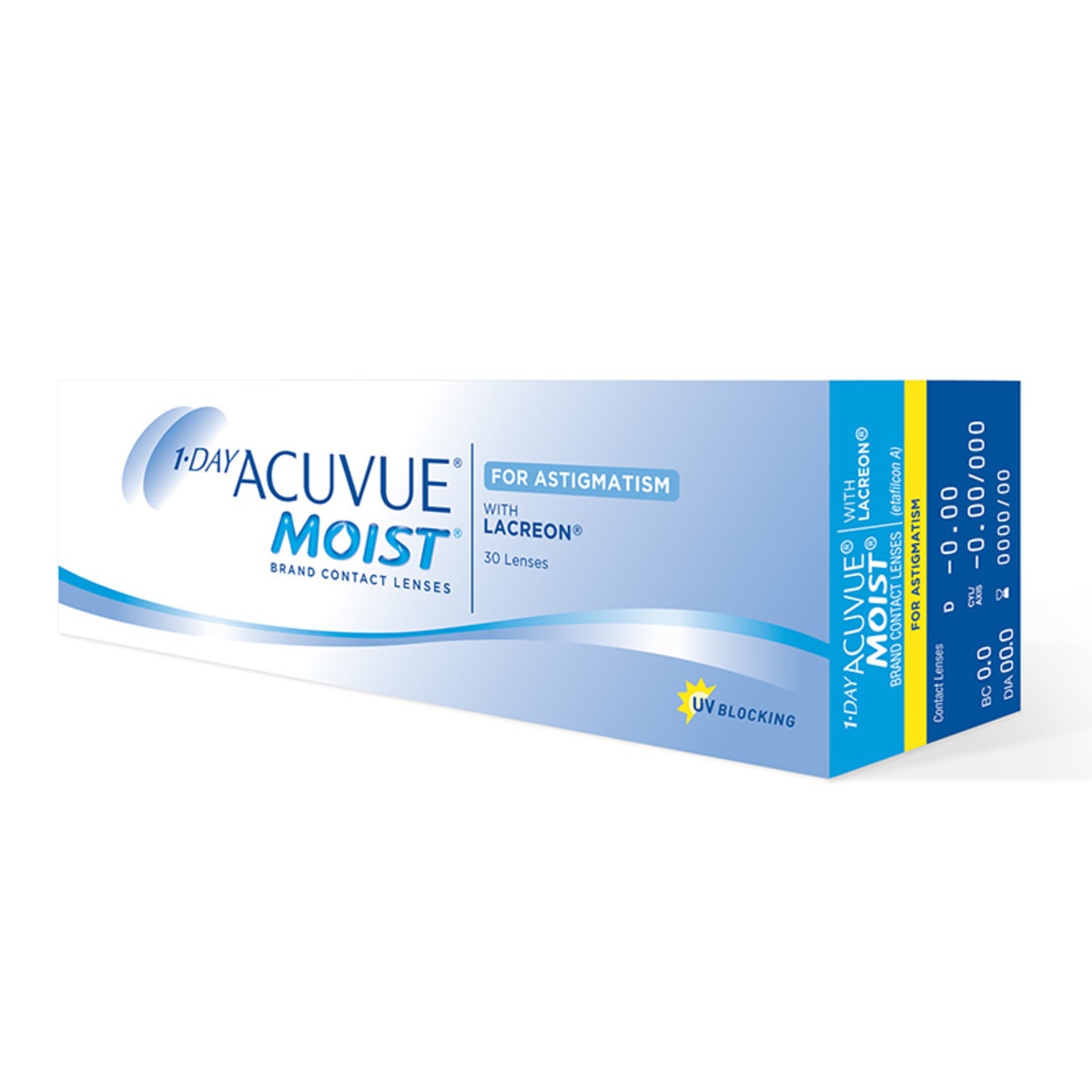 1 Day ACUVUE MOIST para Astigmatismo (D -3.25, Cyl/Axis -1.75/160)