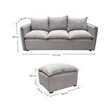 Montbrook Home, Grecia, Sofá Convertible con Otomano