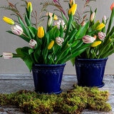 Over & Back, Chelsea Set de 2 Macetas de Cerámica Azul