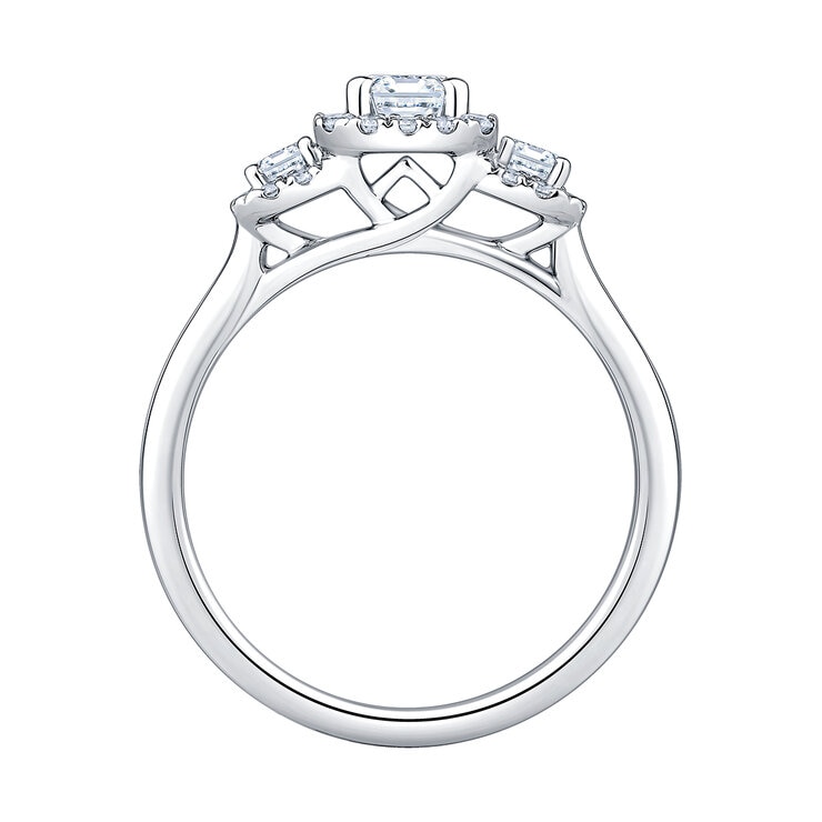 Anillo, Esmeralda, 1.17ctw Diamantes, Platino