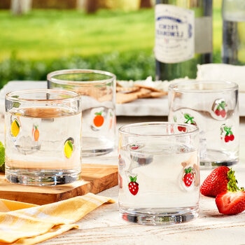 4 Vasos de Cristal con Diseño Artesanal de 414 mL