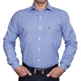 Nautica Camisa para Caballero Azul Cuello 17.5 Manga 32/33