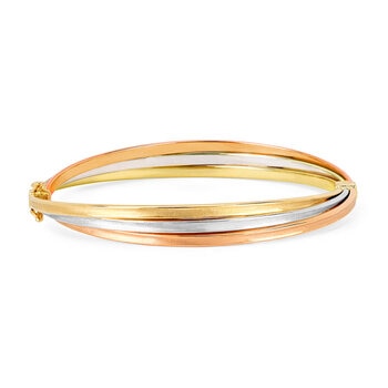 Brazalete, Oro Amarillo, Blanco y Rosa de 14K