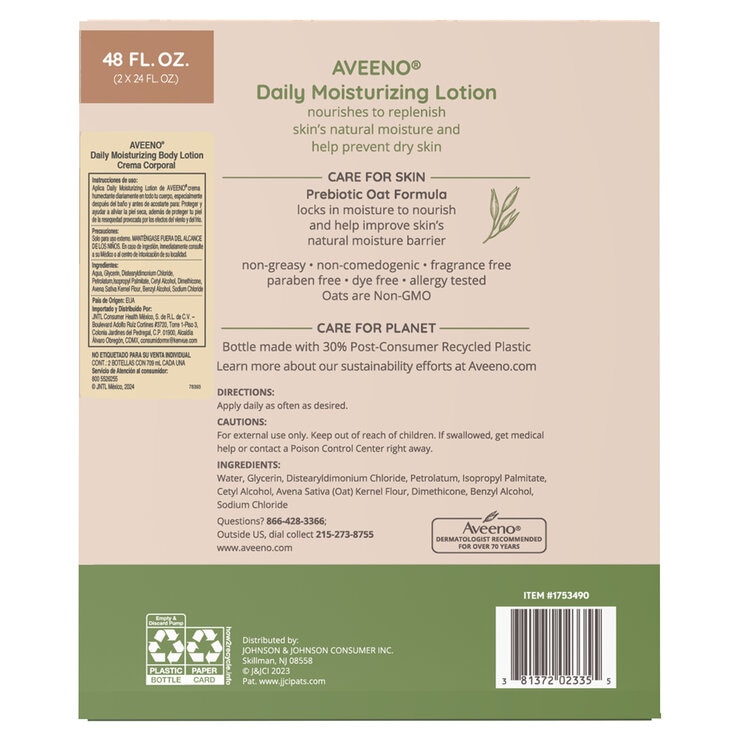 Aveeno Crema Corporal 2 pzas de 709 ml