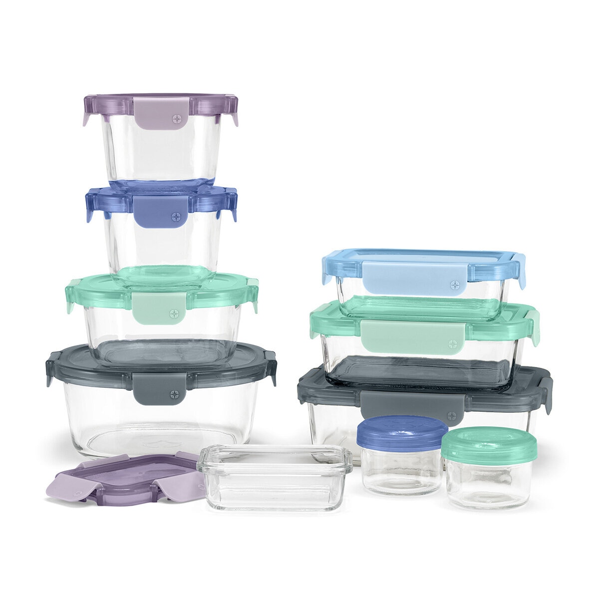 Ello Recipientes de Vidrio para Almacenamiento de Alimentos, 20 piezas Ello Recipientes de Vidrio para Almacenamiento de Alimentos, 20 piezas