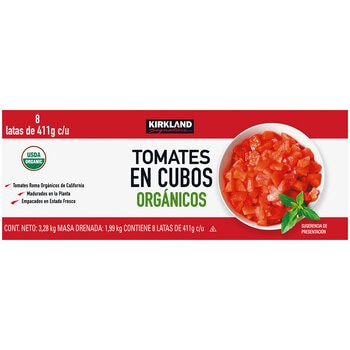Kirkland Signature Tomates Orgánicos en cubos 8 pzas de 411 g