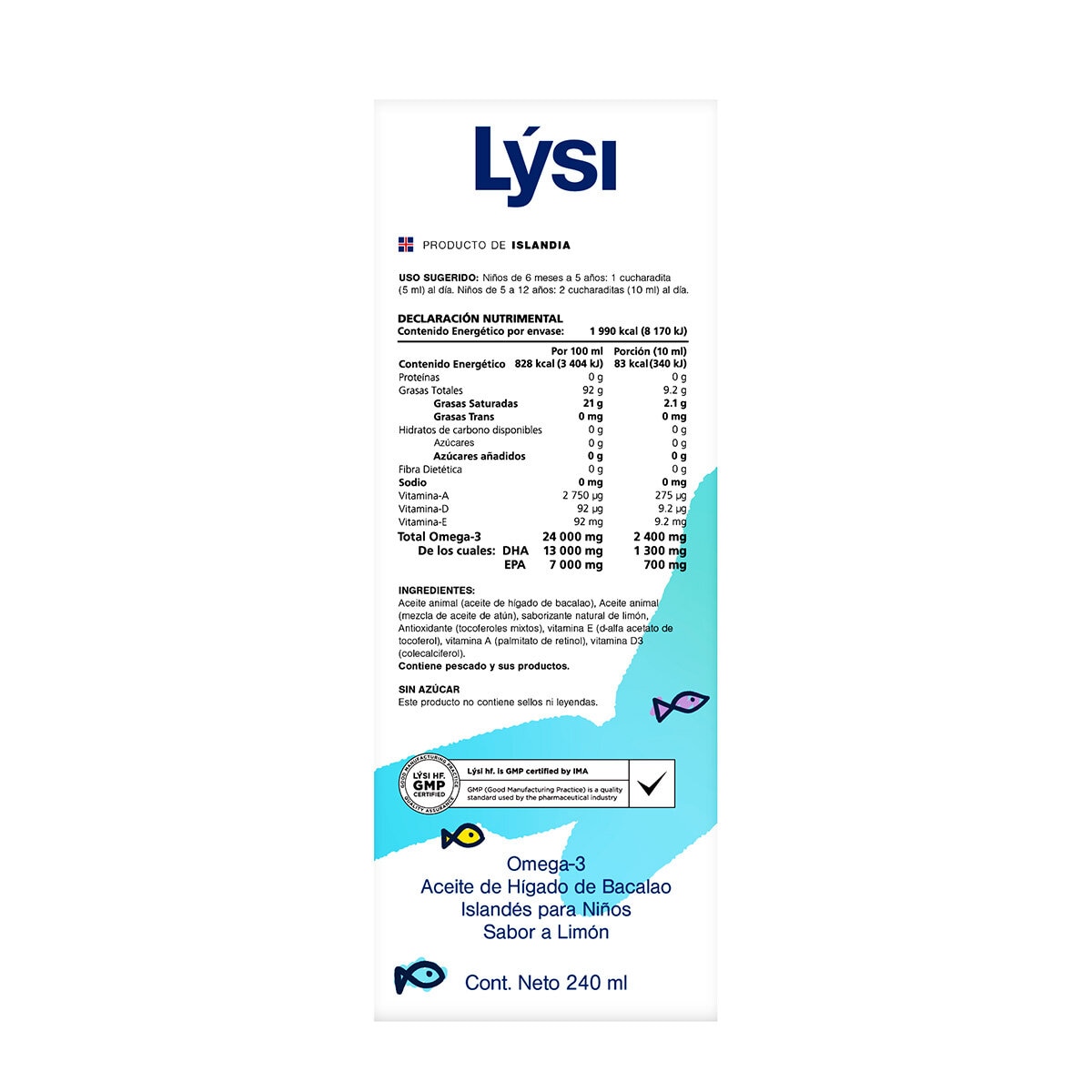 LYSI JR Aceite de Higado de Bacalao para niños Sabor Limón LYSI JR Aceite de Higado de Bacalao para niños Sabor Limón
