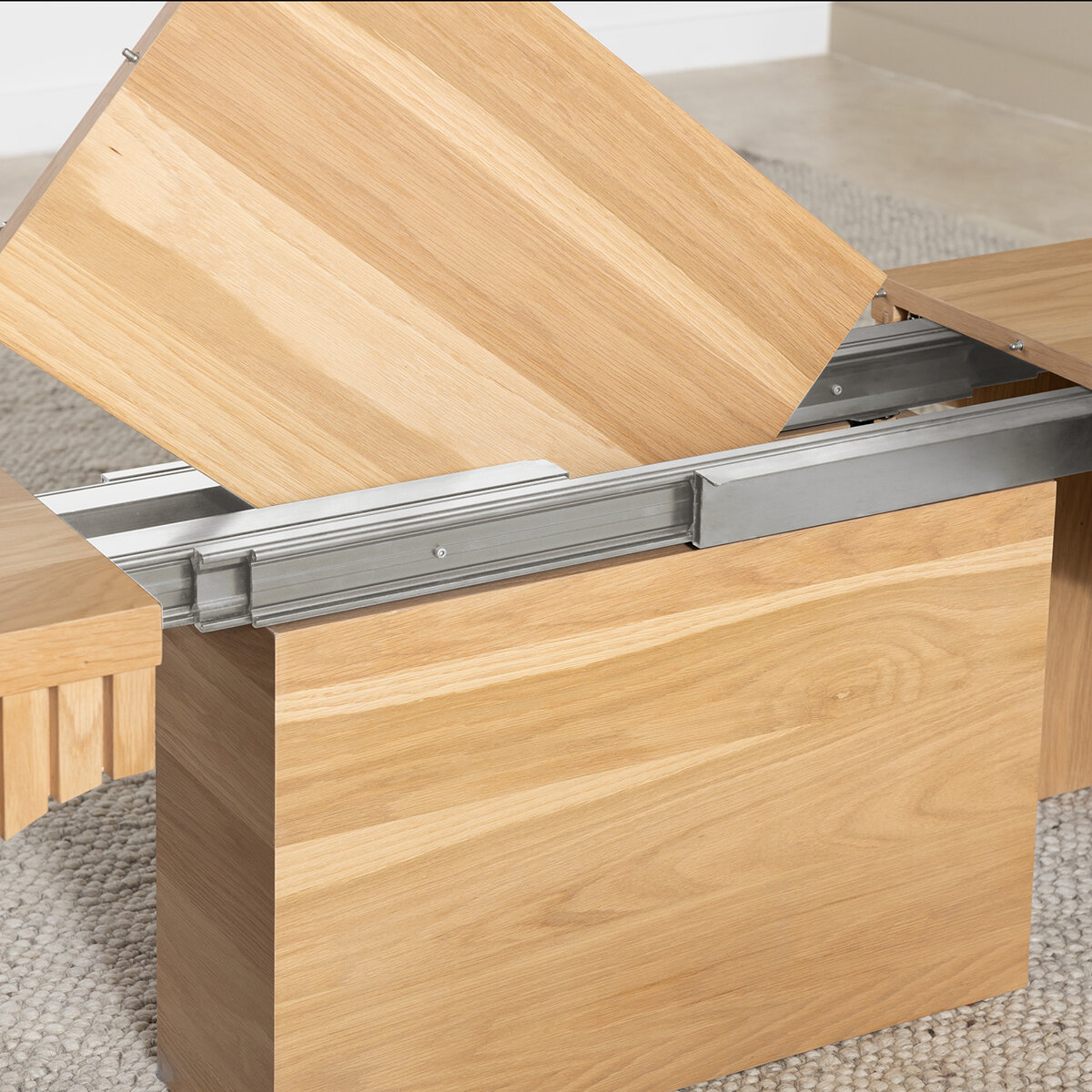 Transformer Table, Set de Comedor Redondo Expandible Capacidad de hasta 10 Personas, 100% Madera, Color Roble