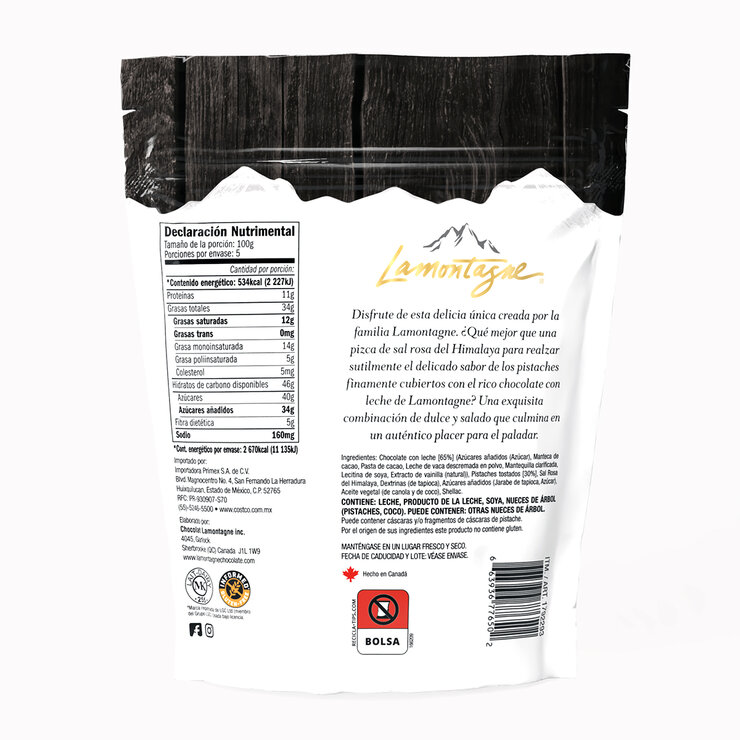 Lamontagne Pistaches Cubiertos de Chocolate con Leche 500 g