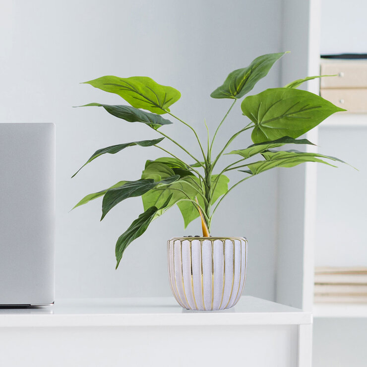 CADAVAL, Loreto Set de 2 Macetas Dorado con Gris