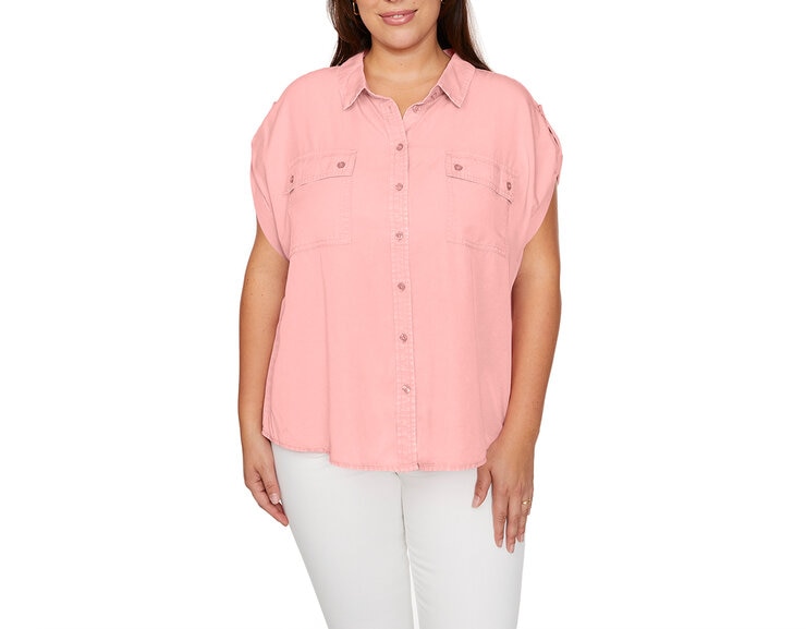 Buffalo David Bitton Blusa para Dama Rosa Extra Chica