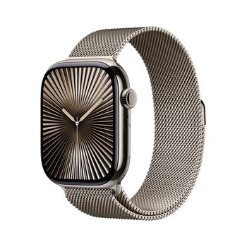 Apple Watch S10 (GPS + Cellular) Caja de titanio natural 46mm con correa Milanese Loop Natural (S/M)