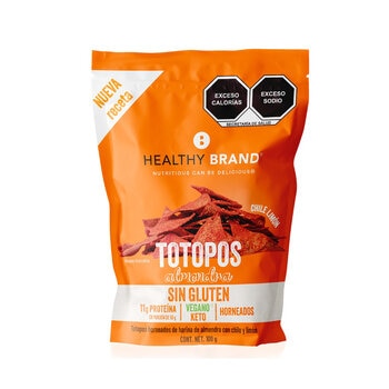 Healthy Brand Totopos Horneados Keto con Chile y Limón 100 g