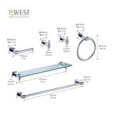 15West, Set de Accesorios para Baño Milan