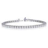 7.00ctw, Brazalete de Diamantes, 17.78cm, Corte Redondo Brillante, Oro Blanco de 18kt