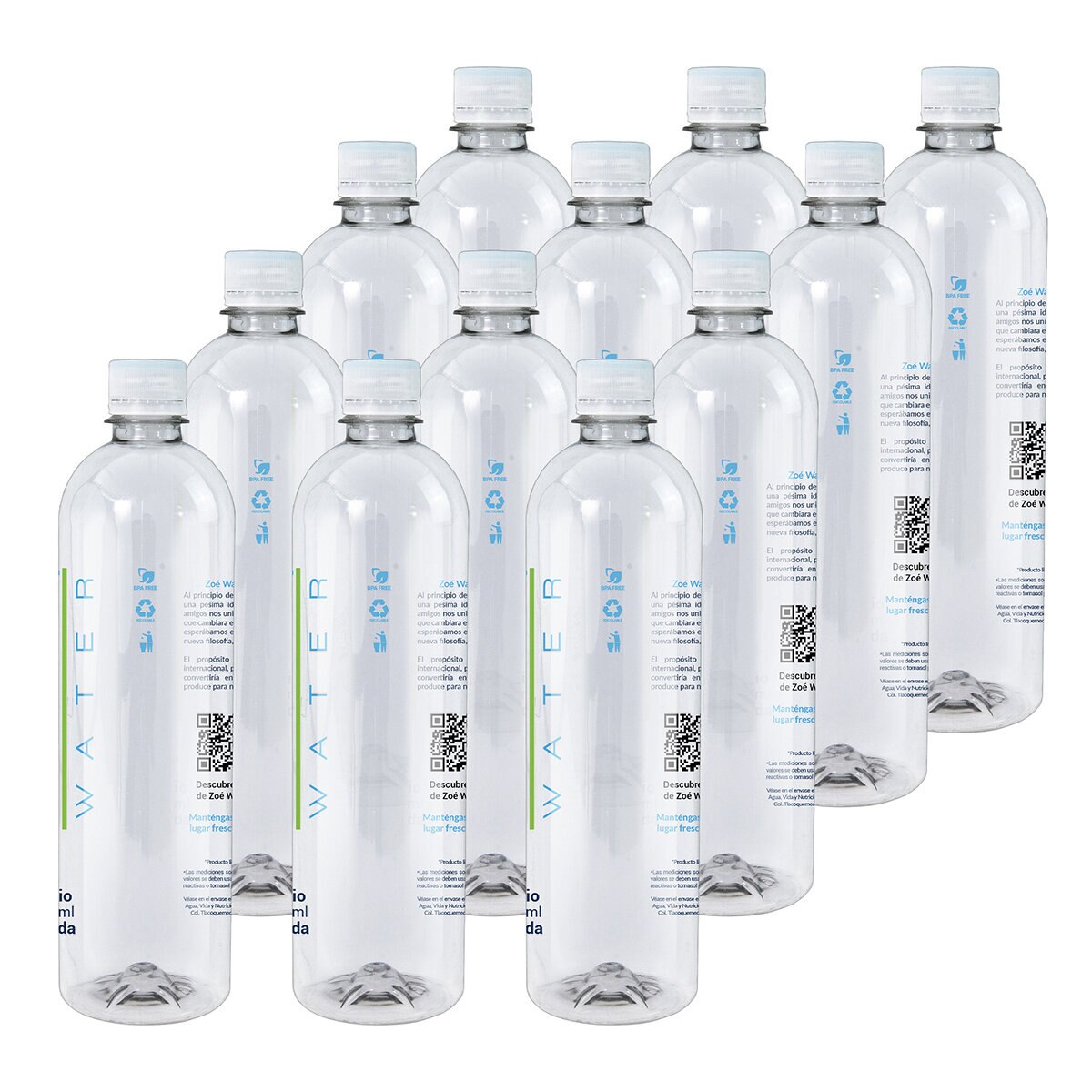 Zoé Water Agua Alcalina 12 pzs de 500 ml