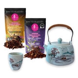Zoma Tea Collection Juego de Tetera de Porcelana de 720 ml con 6 tazas y 2 sobres de té
