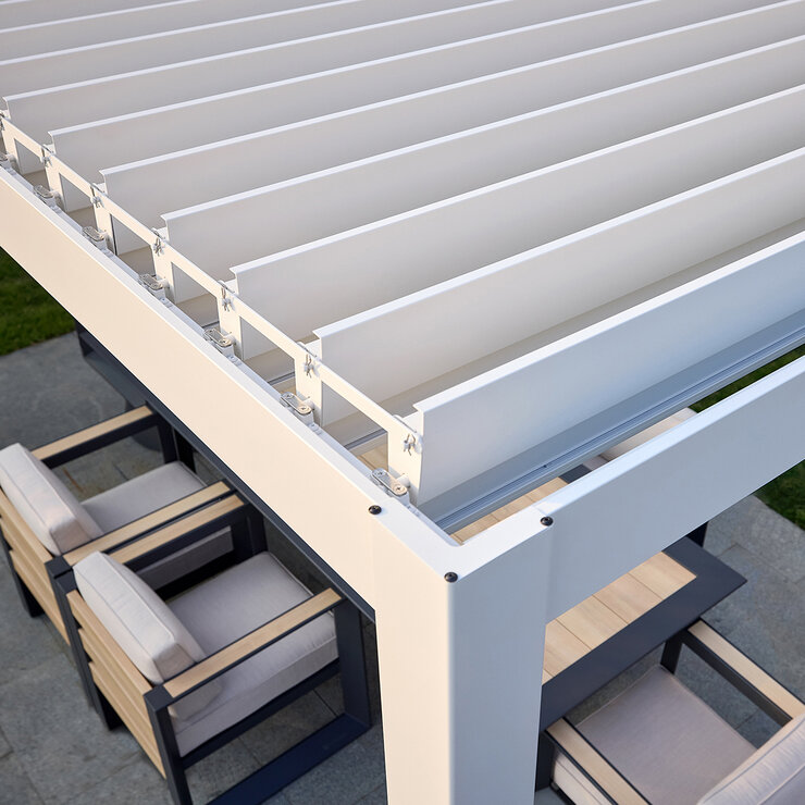 Zhengte, Pérgola de Aluminio de 3m x 6m, Color Blanco